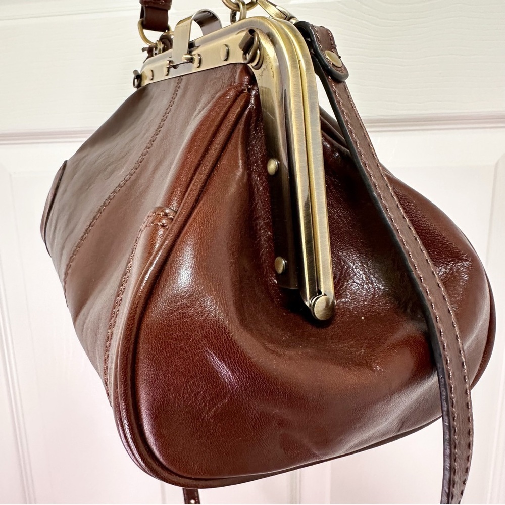 Gianni Conti Doctor Handbag | Brown Leather & Brass | NWT - Picture 5 of 16